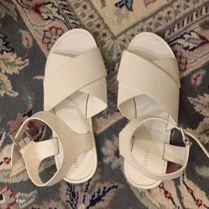 White Forever 21 Ankle Strap Sandals